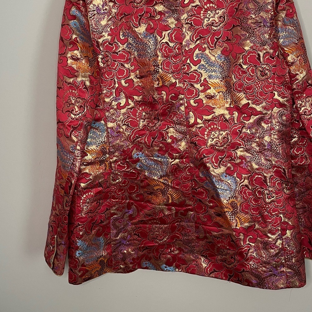 Vintage Charlotte Ford II Metallic Embroidered Silk Blend Blazer Size 12 - Picture 7 of 13